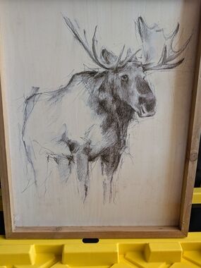 Artisan Black Moose Sketch Wall Art